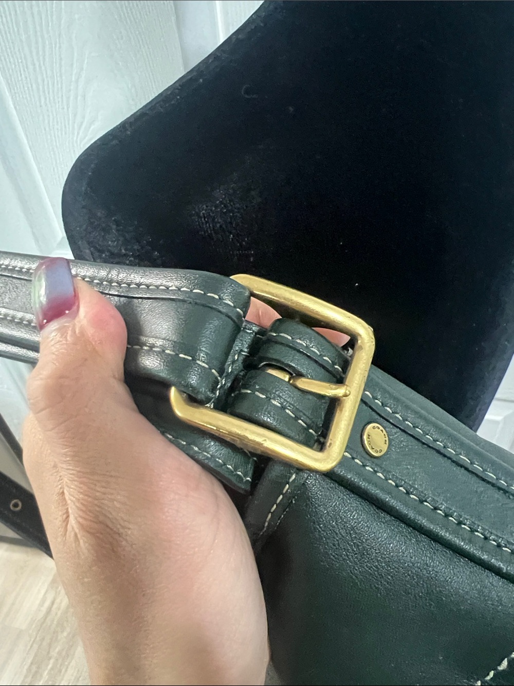 COACH Andie Forest Green Glovetanned Leather Tote - Picture 12 of 14